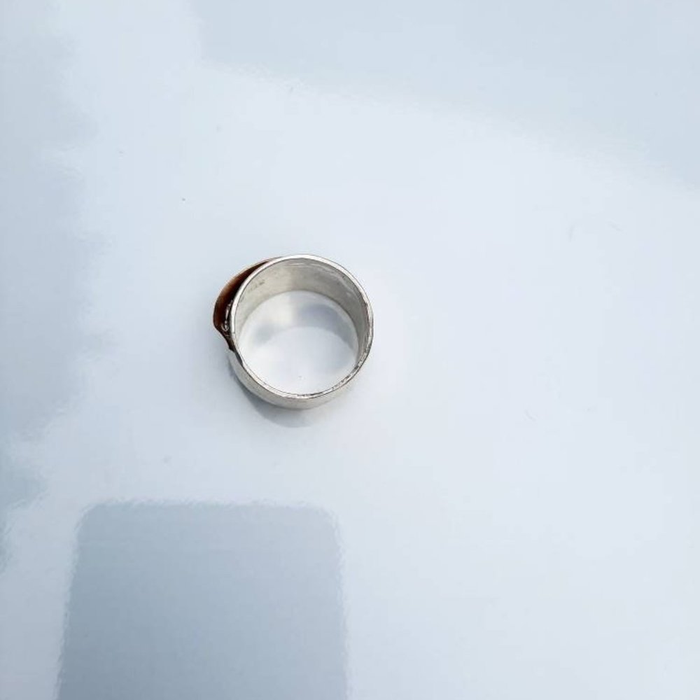 Mixed Metal Hammered Wrap Ring - Gold and Silver - Picture 4 of 5